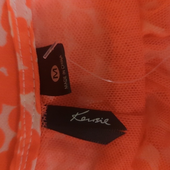 Kensie cream and coral polka dot Night gown NWT Sz Meduim - Picture 8 of 8